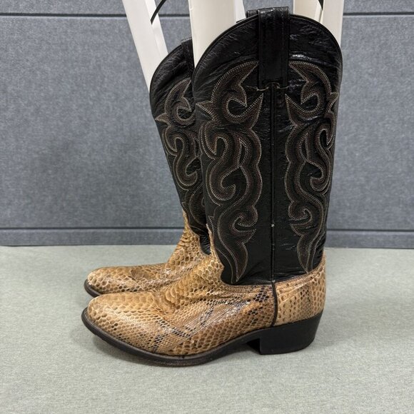 Dan Post Men's 8 D Genuine Python Snakeskin Western Cowboy Boots DPP3040 - Picture 1 of 9